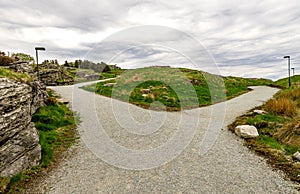 Footpaths crossroad at historical Fjoloy fort site