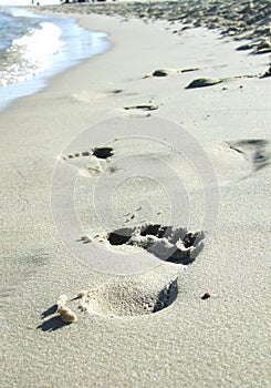 Footprint on the beach