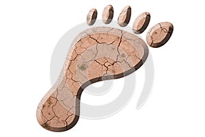 Footprint of cracked land