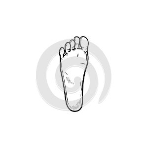 Footprint hand drawn outline doodle icon.