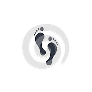 footprint icon.  symbol on white background photo