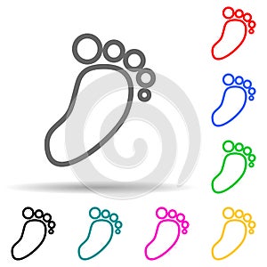 footprint multi color style icon. Simple thin line, outline vector of web icons for ui and ux, website or mobile application