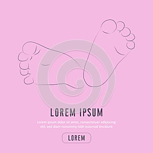 Footprint newborn baby. Baby s foot. Vector icon for maternity and child care