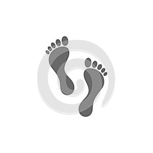Footprint path vector isolated on white background. Human footprints icon vector isolated on white background photo