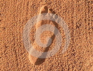 A footprint on the sand