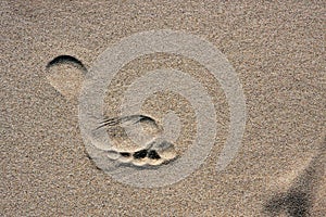 Footprint on a sand