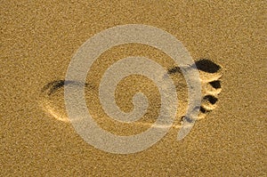 Footprint on sand