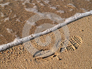 Footprint in the sand