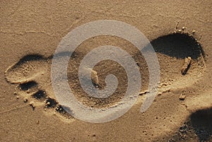 Footprint on sand