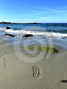 Footprint Sand Beach in Norway West, Jaeren