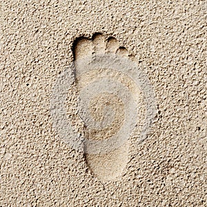 Footprint in sand, hi contrast style, stoneage