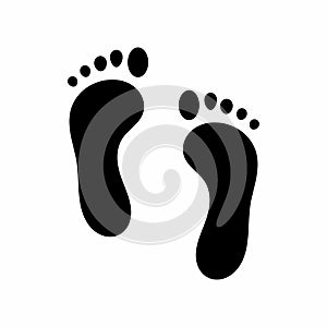 Footprint Silhouette Icon Vector Illustration