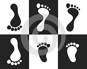 Footprint silhouette. Isolated footprint on white background