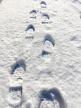 Footprint in snow