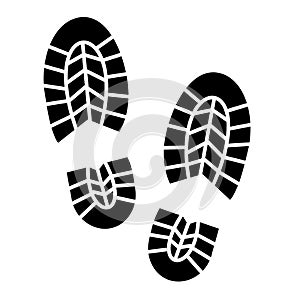 Footprint vector icon on white background.