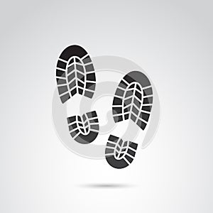 Footprint vector icon on white background.