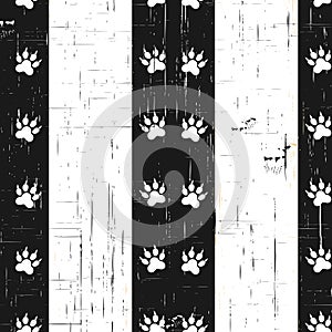 Footprints of animal paw. Abstract seamless vector. Vintage style For web and mobile applications,illustration design, brochure, b