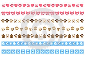 Footprints animals divider dividing lines design elements set vector image