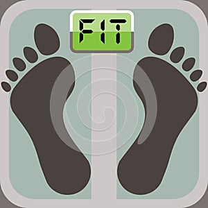 Footprints on bathroom scale, fit
