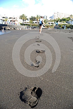 Footprints on the beach