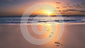 Footprints on the beach