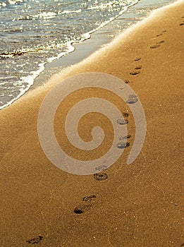 Footprints on the beach