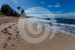 Footprints on the beach