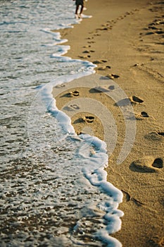 Footprints on the beach