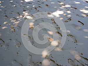 Footprints on the beach for background