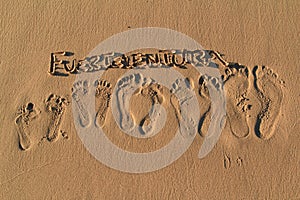 Footprints on the beach, Fuerteventura- Canary Islands