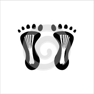 Footprints with bone logo illustration design