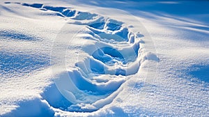 Footprints in Deep Snow A Winter Scene