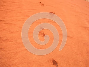 Footprints on desert sand