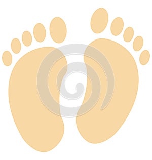 Footprints, Foot Sign Color Isolated Vector Icon