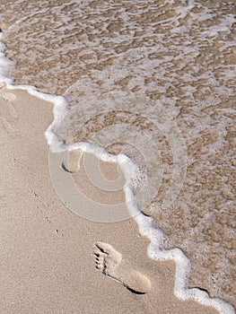 Footprints on the sand