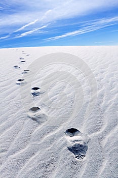 Footprints on Sand Dunes