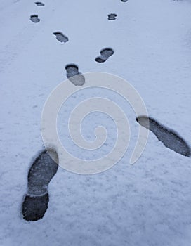 Footprints in snow