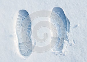 Footprints on snow