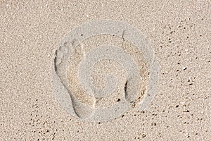 Footprints on wet sand