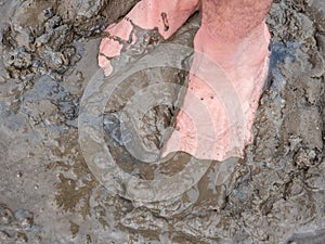 Foots in the Wadden Sea North Sea