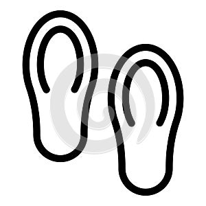 Footstep body motion recorder icon outline vector. Pedometer counter device