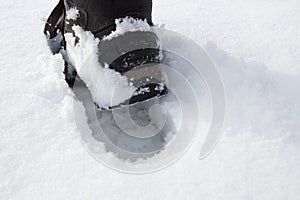 Footstep in snow