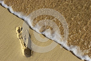 Footstep on the sand 1