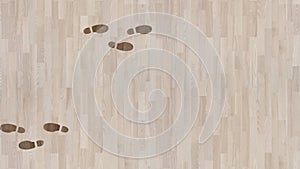 Footsteps Appearing and Disappearing on a Parquet