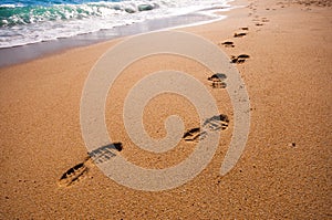 Footsteps on the beach