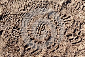 Footsteps on ground - pattern people marks