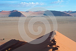 Footsteps sand dune, Sossusvlei, Namibia