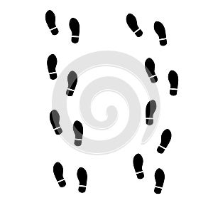 Footsteps, shoeprint icon isolated on white background. Vector illustration