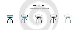 Footstool icon in different style vector illustration. two colored and black footstool vector icons designed in filled, outline,