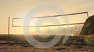 Footvolley net in the beach of Albufeira,Portugal